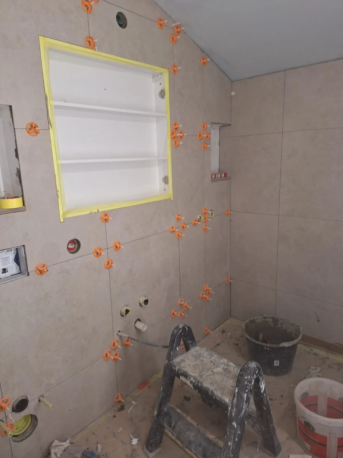 Bathroom renovation with electrical installation work